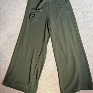 June & Hudson Forest Green Wide-Leg Pants